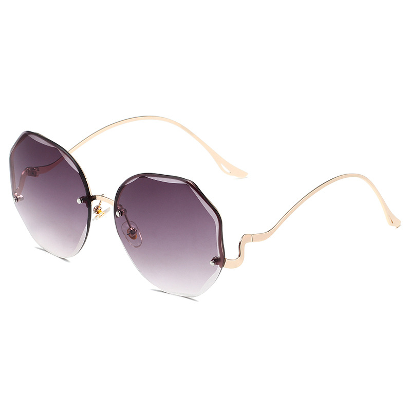 Women's Irregular Rimless Cut Edge Sunglasses - Image 2