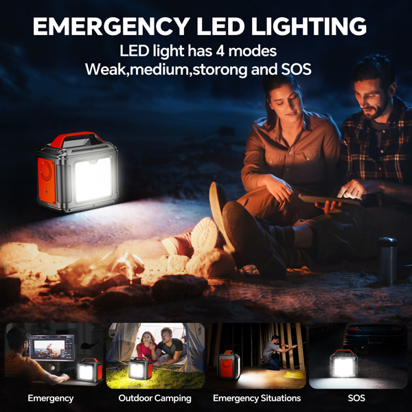 Powerbank 300w Portable Power Station With 60w Solar Panel For Camping Solar Generator 296Wh 80000mAh Lithium Battery — foto 7