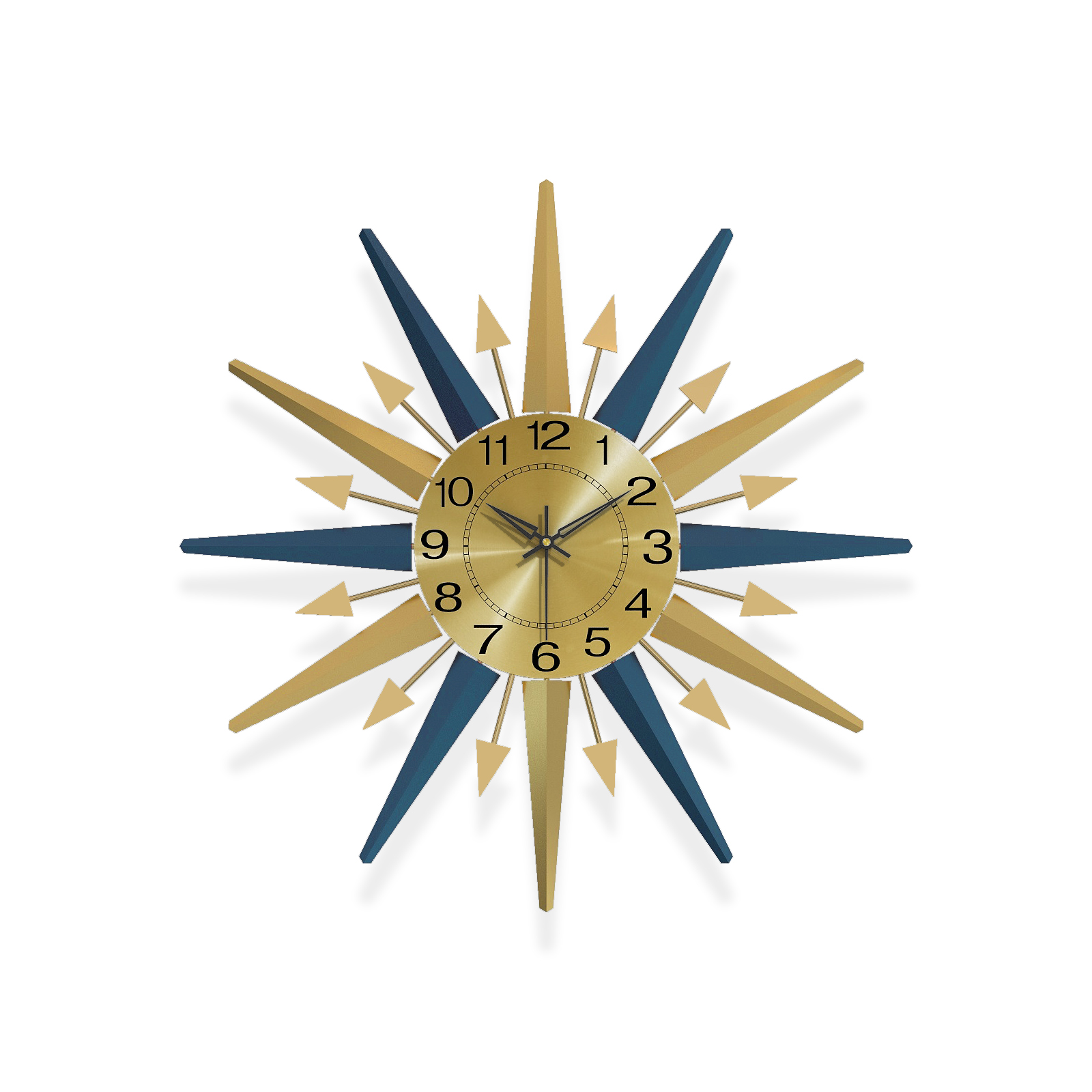 Modern Sunburst Metal Wall Clock – 1