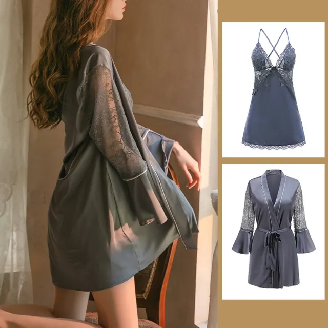Sexy Pajamas Women Summer Ice Silk Thin Section With Chest Pad Color10 S - Shop at LoveMi