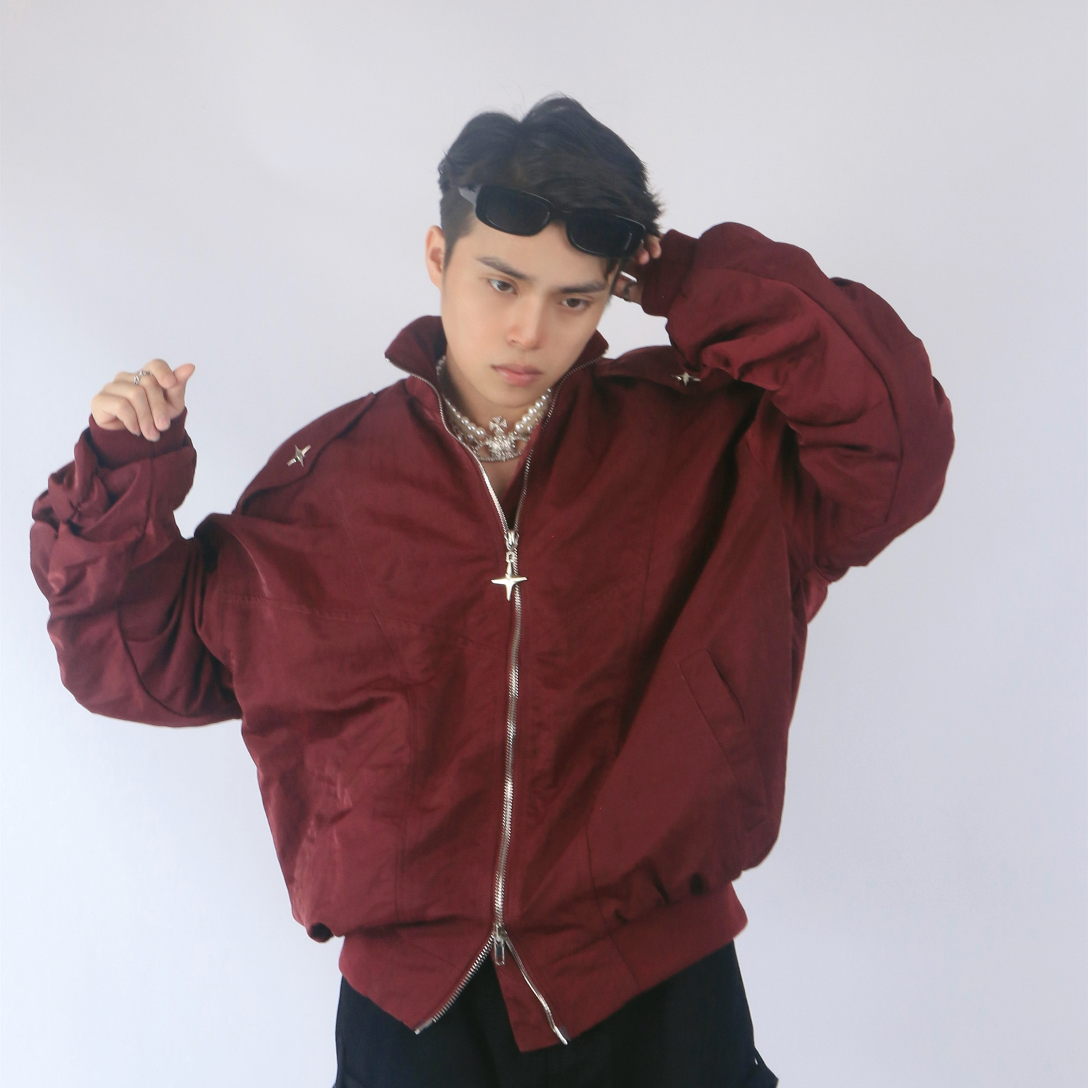 Personalized Fashion Zipper Micro Trumpet Sleeve Jacket