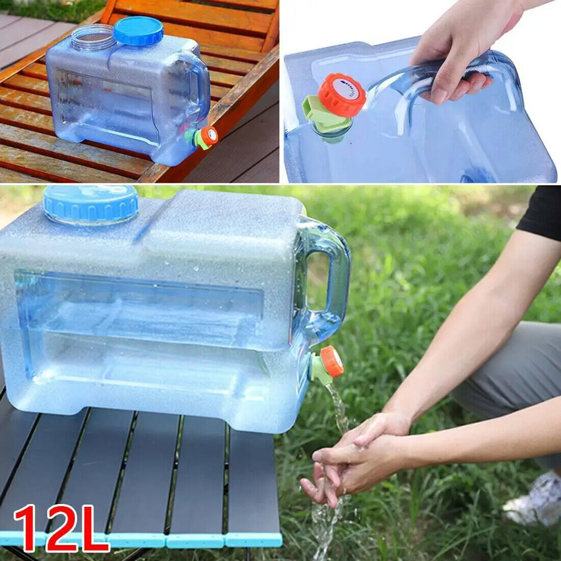 NEW 12L Camping Hiking Tank Container Storage Drinking Water Bottle Bucket With... 16