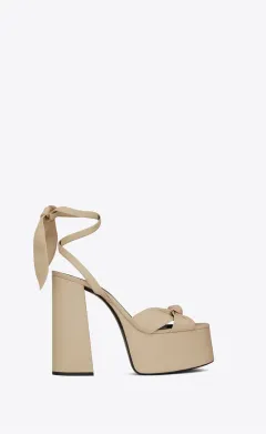 Ankle Straps Thick Heel High Heel Women Sandals - Beige - View 1