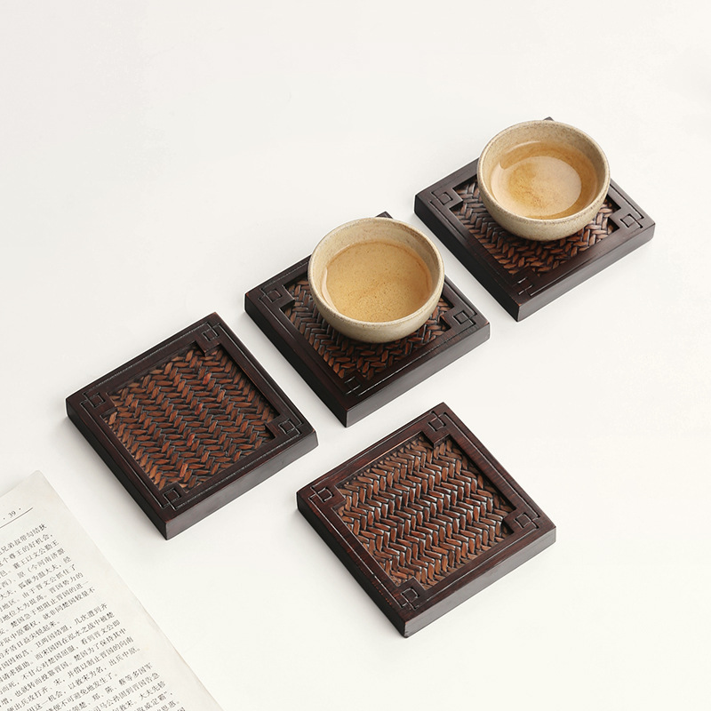 Title 1, Japanese Bamboo Coaster Insulation Creative Tea...