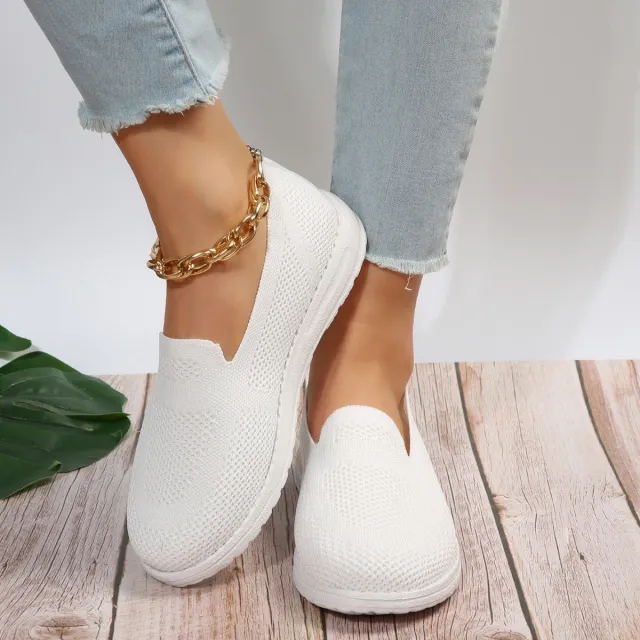 Women's Mesh Shoes Breathable Slip On Lazy Shoes Loafers White - Shop at LoveMi