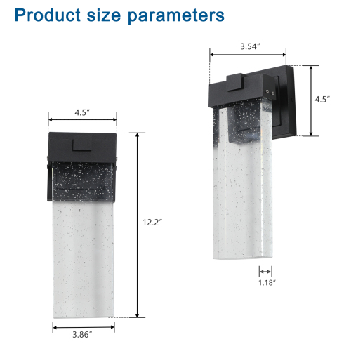 Outdoor Waterproof Transparent LED Crystal Wall Light Supports Many Types Of Bulb-2 Packs  Unavailable Platforms- Temu
