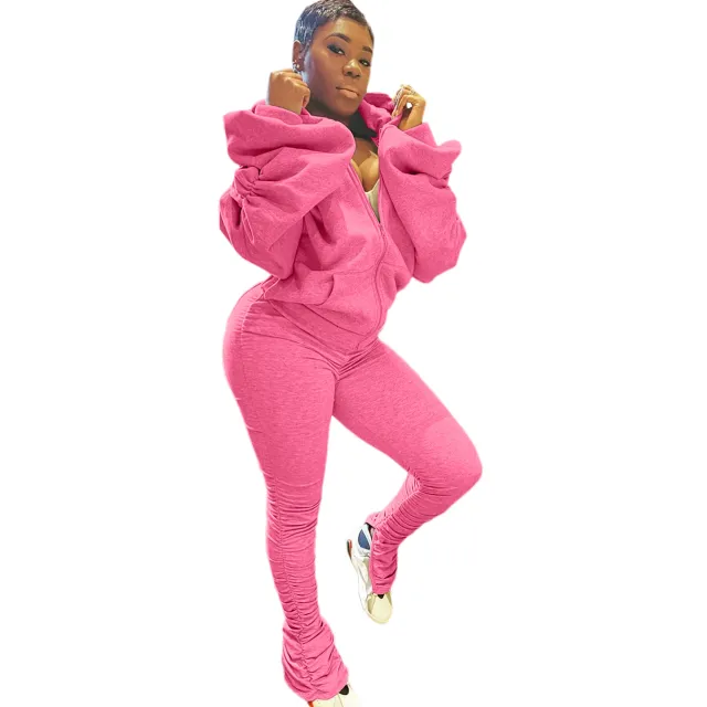 Women Sportswear Set Long Sleeve Autumn Tracksuit Pink - Shop at LoveMi