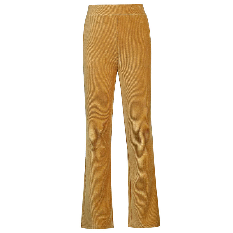 Title 12, Dames corduroy casual broek met hoge taille, za...