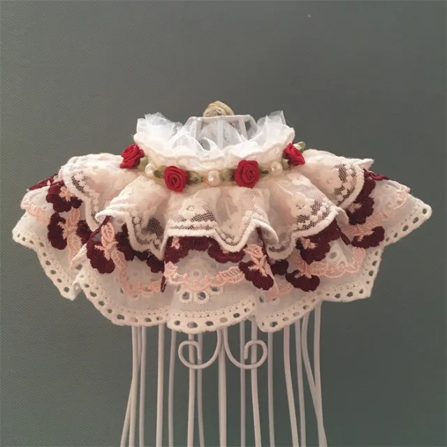Cotton Lace Adjustable Bib Vip Bow Wine Red - Shop at LoveMi
