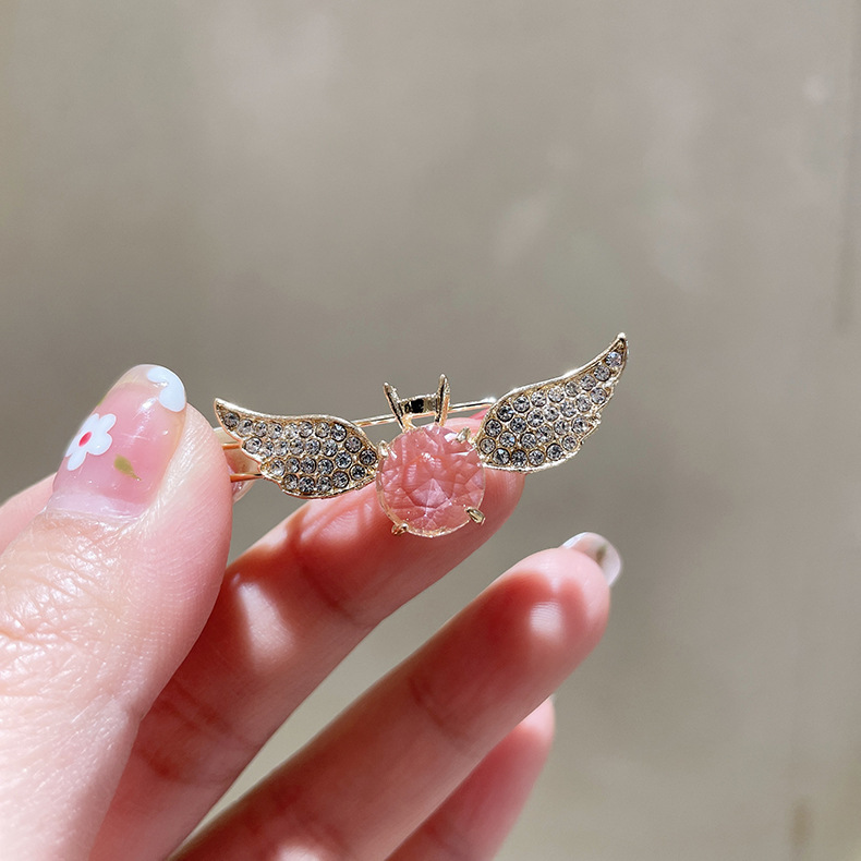 Angel Wings Hairpin  Crystal Girl Ins Bangs Clip