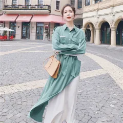 The New Autumn Design Is Niche And Gentle Wind Is Thin And Long Skirt - Green - View 1