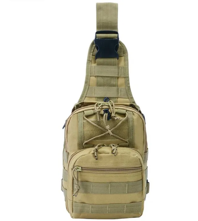 Outdoor Mountaineering Multifunctional Camouflage Fan Portable Shoulder Bag Khaki - Shop at LoveMi