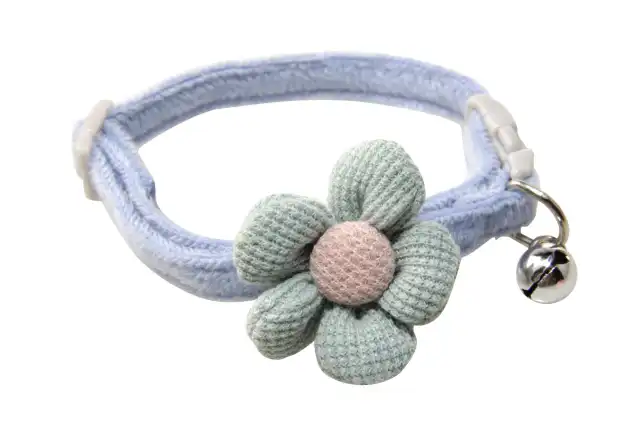 Small Dog Collar Dog Collar For Girl With Flower Puppy Collar With Bell Adjustable Little Dog Collar Blue - Shop at LoveMi