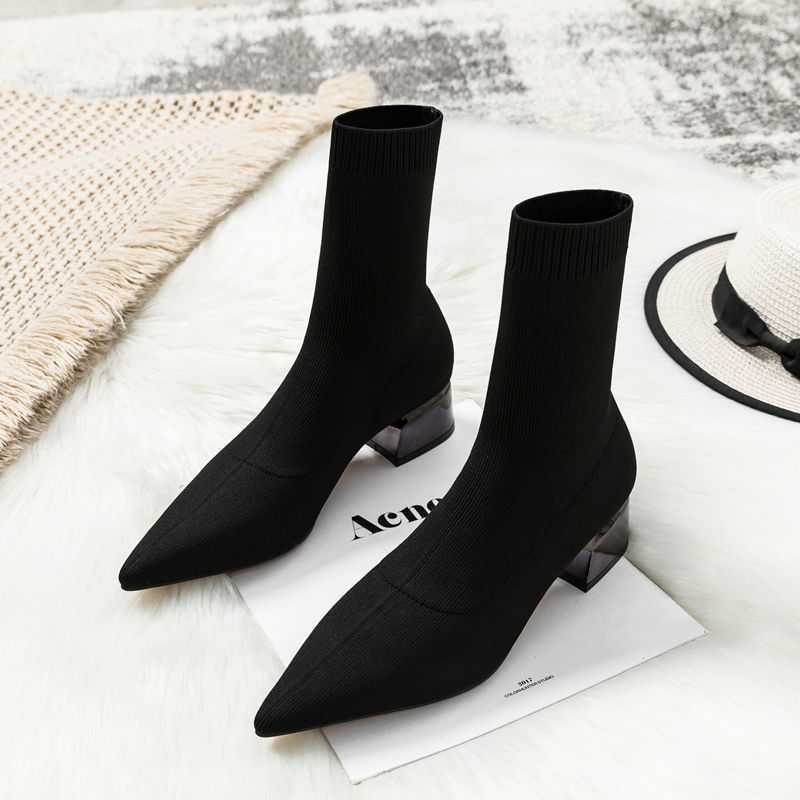 Thin Skinny Women's High Heeled Pointed Ankle Boots