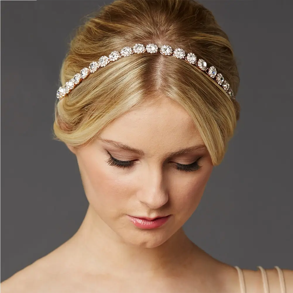 Bridal Rhinestone SUNFLOWER Hair Band Wedding Photography