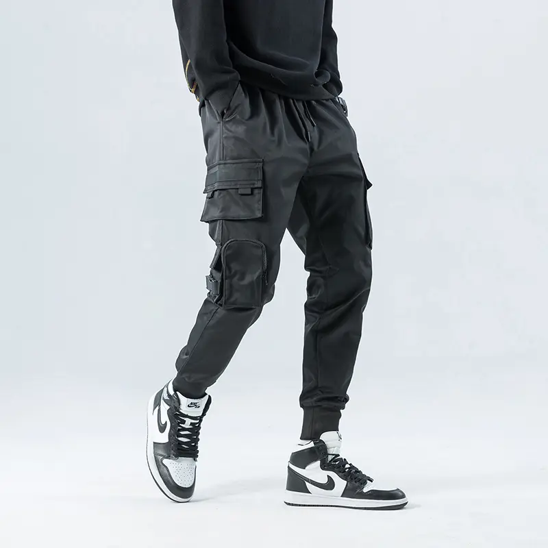 Multi-pocket Drawstring Pants Men's Streamer Function Handsome Trendy Overalls