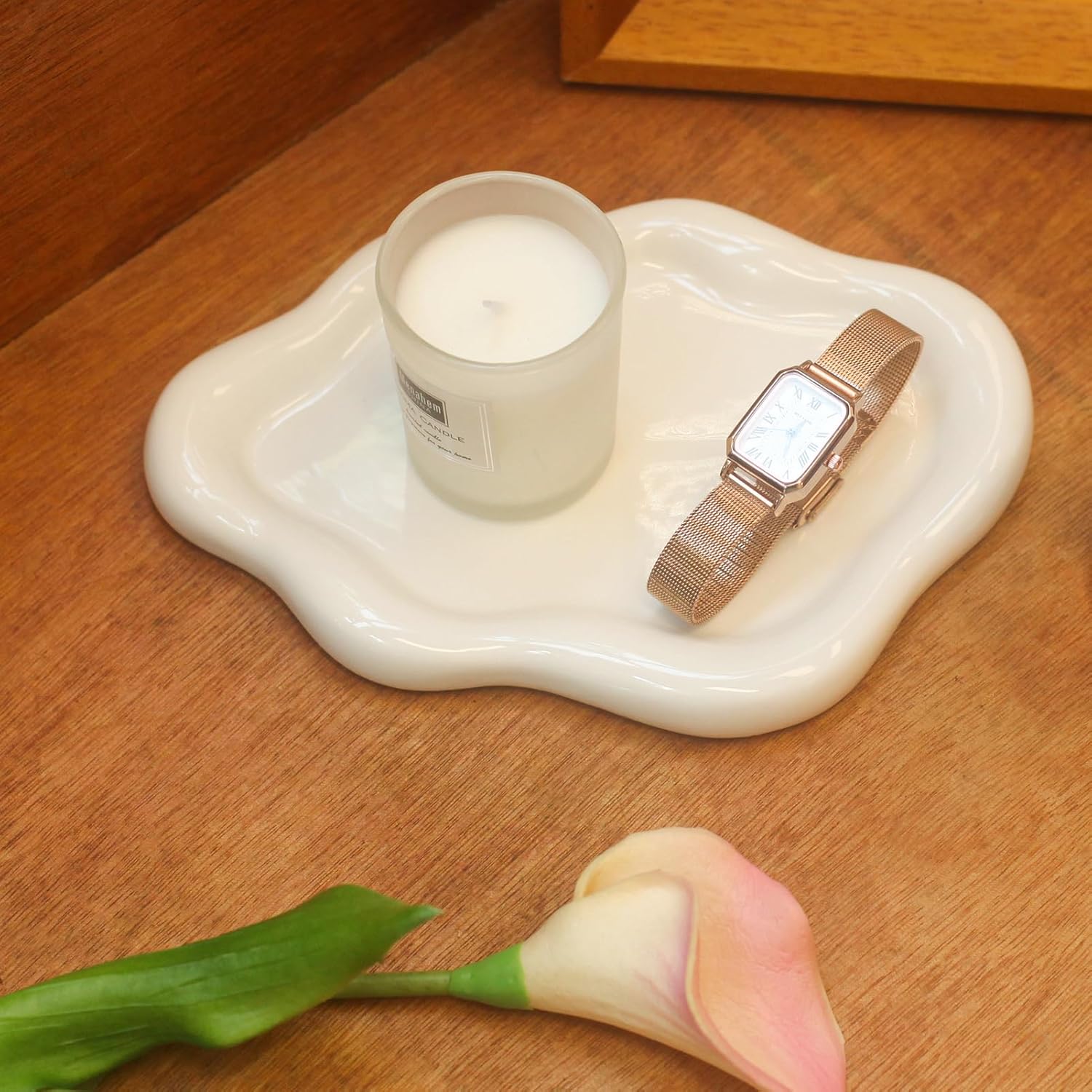 Ceramic Cloud Jewelry Tray, Cute Trinket Dish And Key Bowl For Nightstand, Dresser And Home Decor