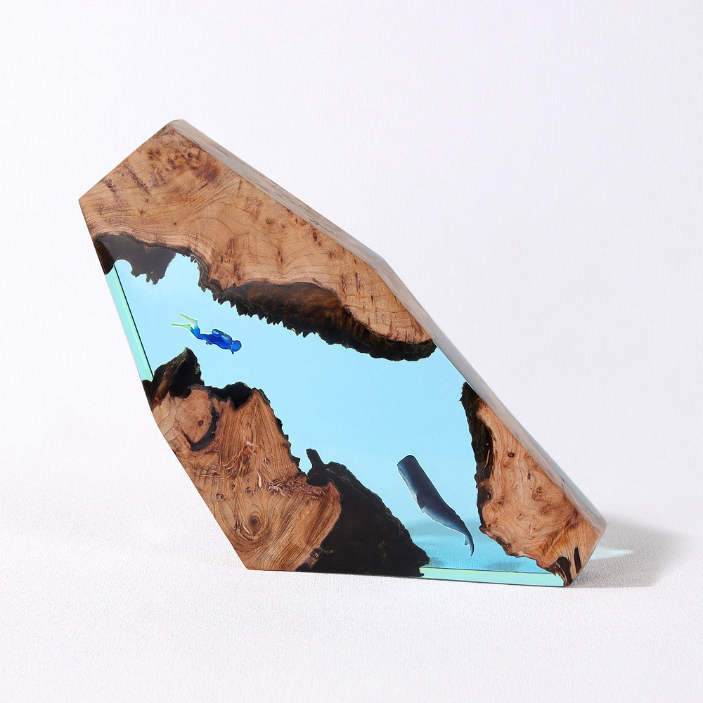 Lampe de table en bois Époxy Diver LUMSUB Lampe de table en bois Époxy Diver LUMSUB