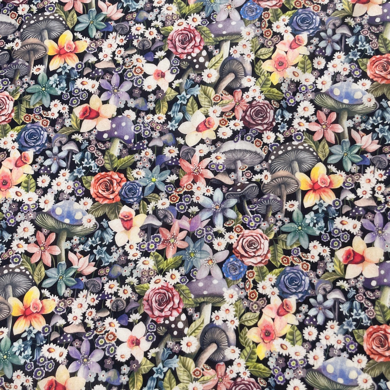 Mushroom Print Cotton Fabric