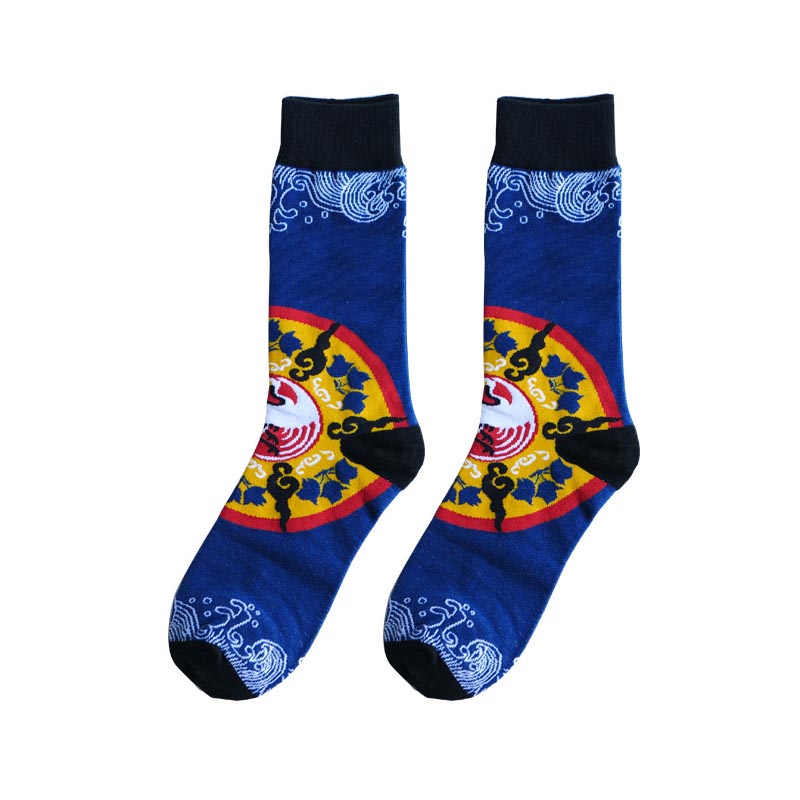 Title 12, Dragon Phoenix Crane Pattern Fashion Socks