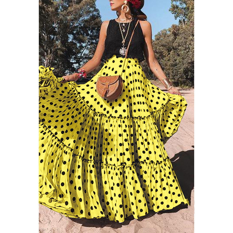 Title 3, Summer New Style Plus Size Polka Dot Ladies Skirt