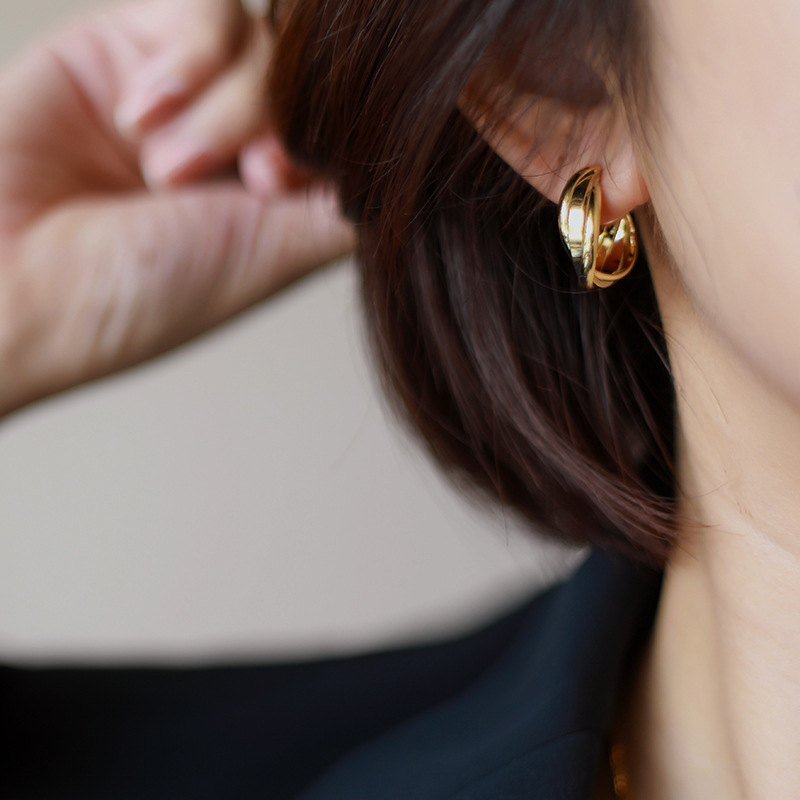 Women's Vintage Earrings Metal Ear Ring Mosquito Coil Ear Clip