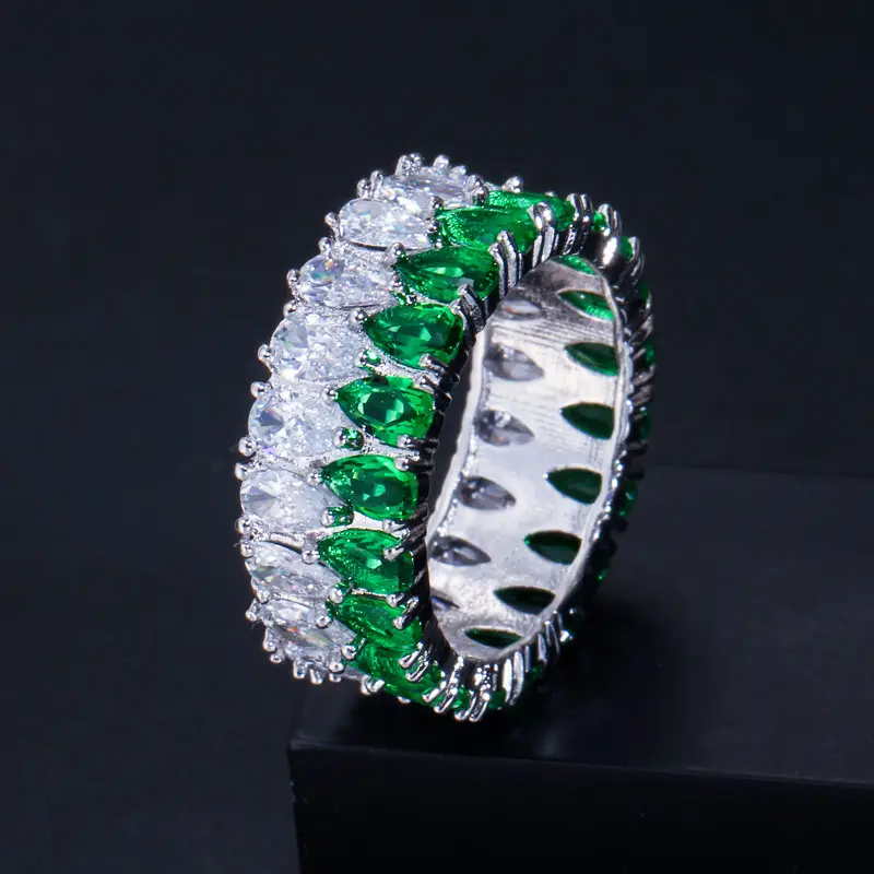 Fashion Atmosphere Double Row Water Drop Ring