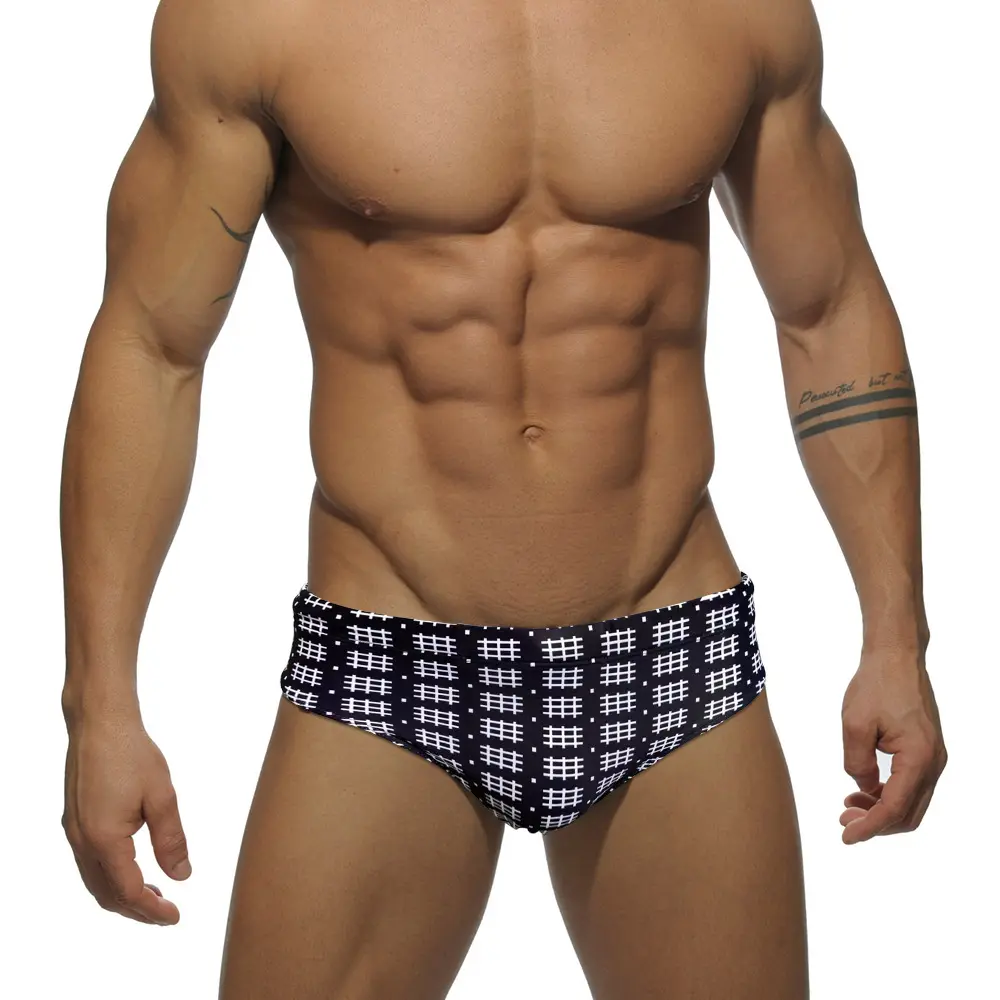 Men's Mesh Print Quick-drying Training Briefs Low