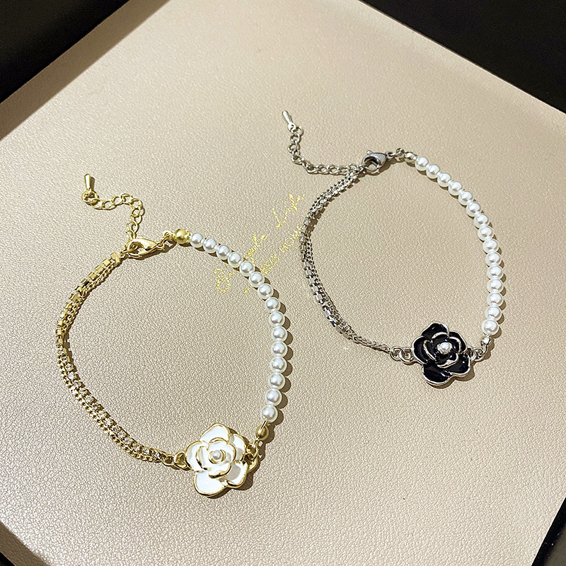 Title 5, Retro Hong Kong Style Camellia Pearl Bracelet F...