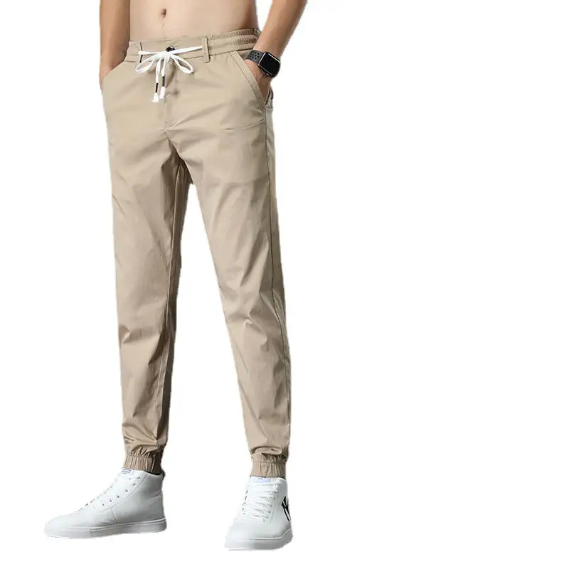 Nine-point Pants Men's Summer Thin Loose-Fitting Drawstring Casual Overalls