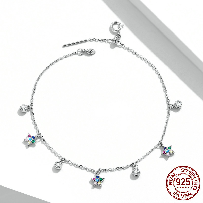 Title 3, Pulsera De Estrella De Plata De Ley Con Circoni...