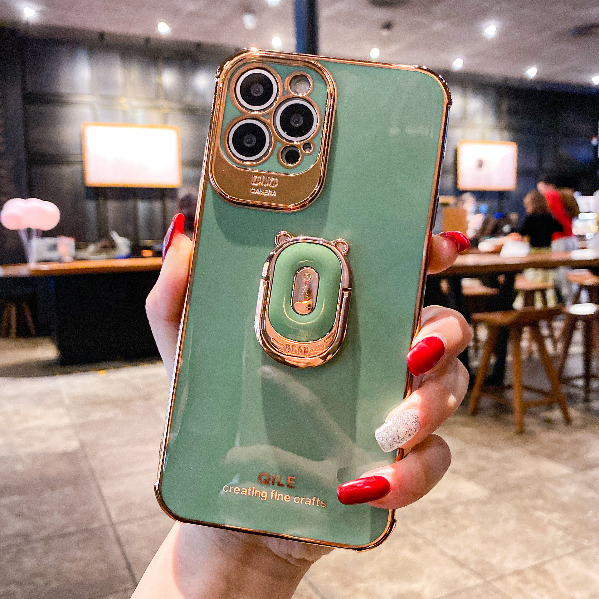 Electroplated Mobile Phone Shell Bear Bracket Fine Hole - Image 4