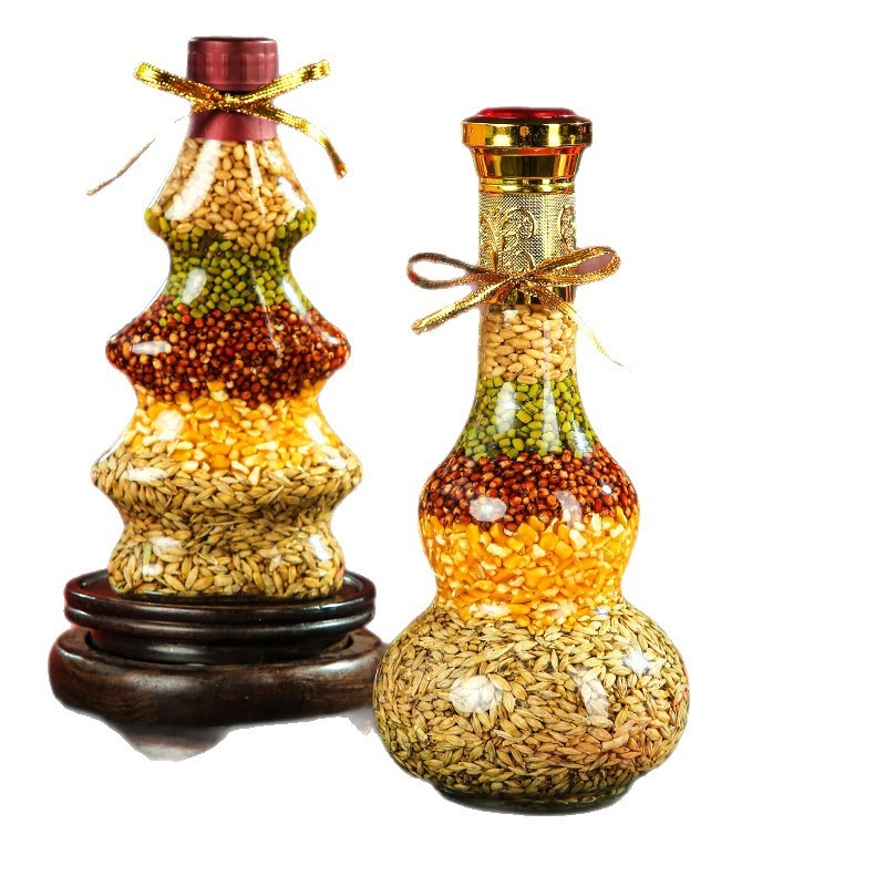 Glass Gourd Ornament with Gold Cover