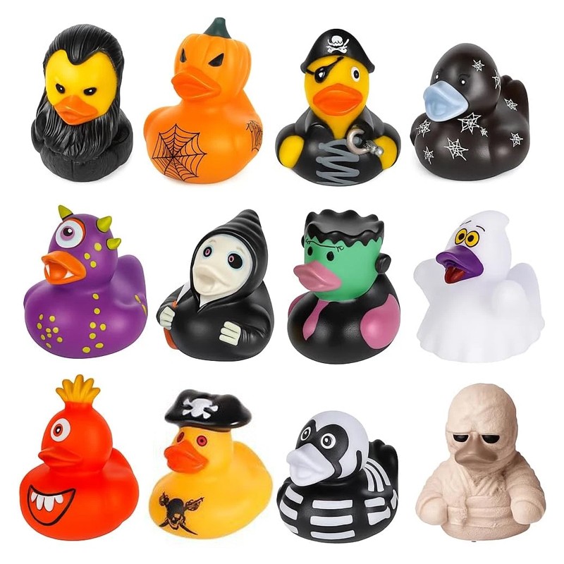12x Halloween Vampire Ghost Mummy Rubber Ducks, Trick Or Treat Bath Toys Gifts — image 5