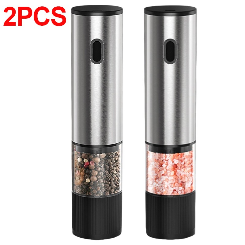 2PCS Electric Salt And Pepper Grinder Auto Mill Shaker Adjustable Coarseness V — image 5