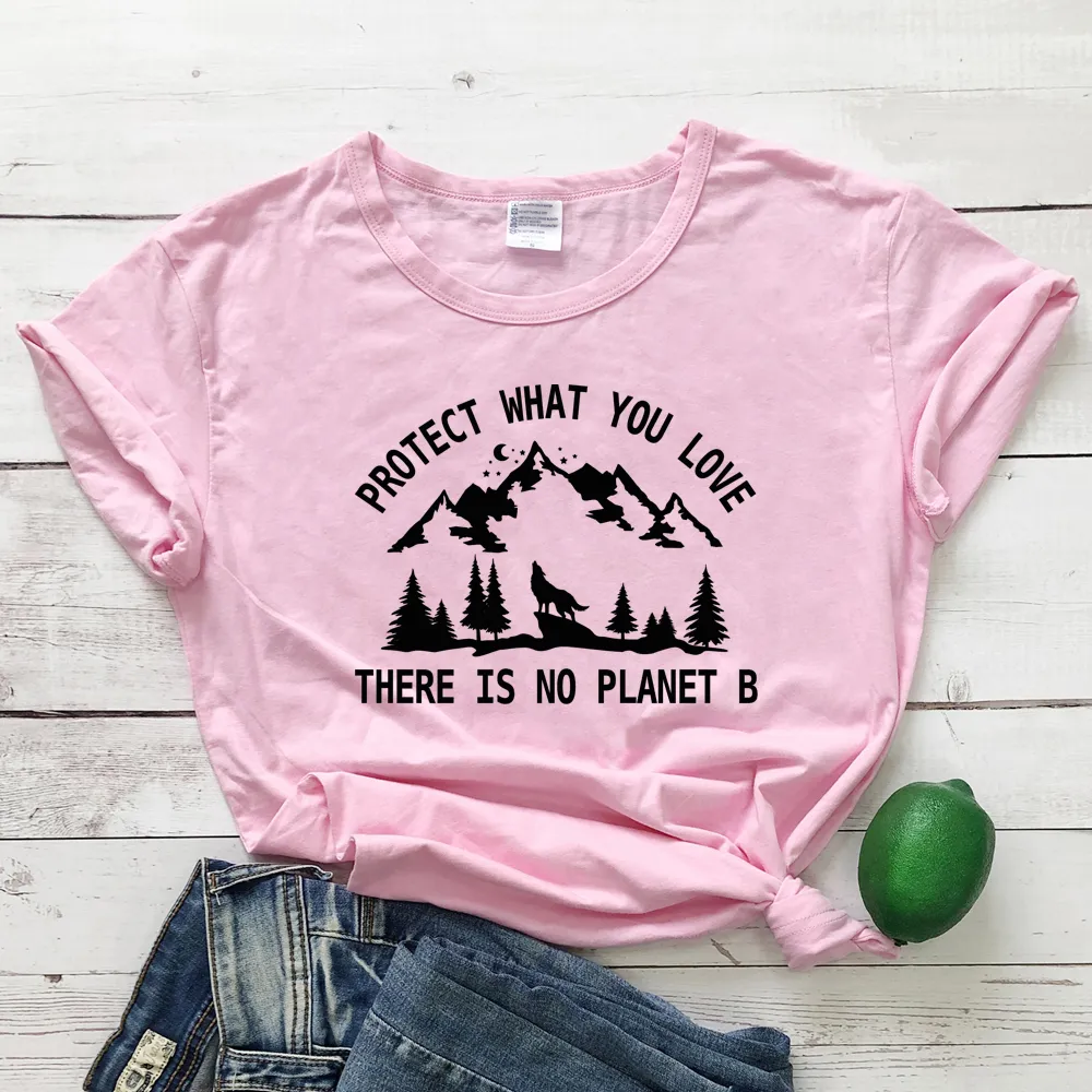 T Shirt Fashion Female Pattern Vegetarian Ecology - Pink
