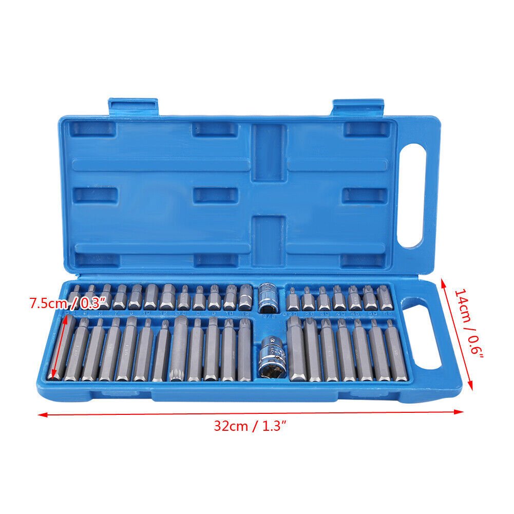 40 X Allen Key Torx Hex Star Spline Socket Bit Set Drive Car Repair Tool 1 2 3 8