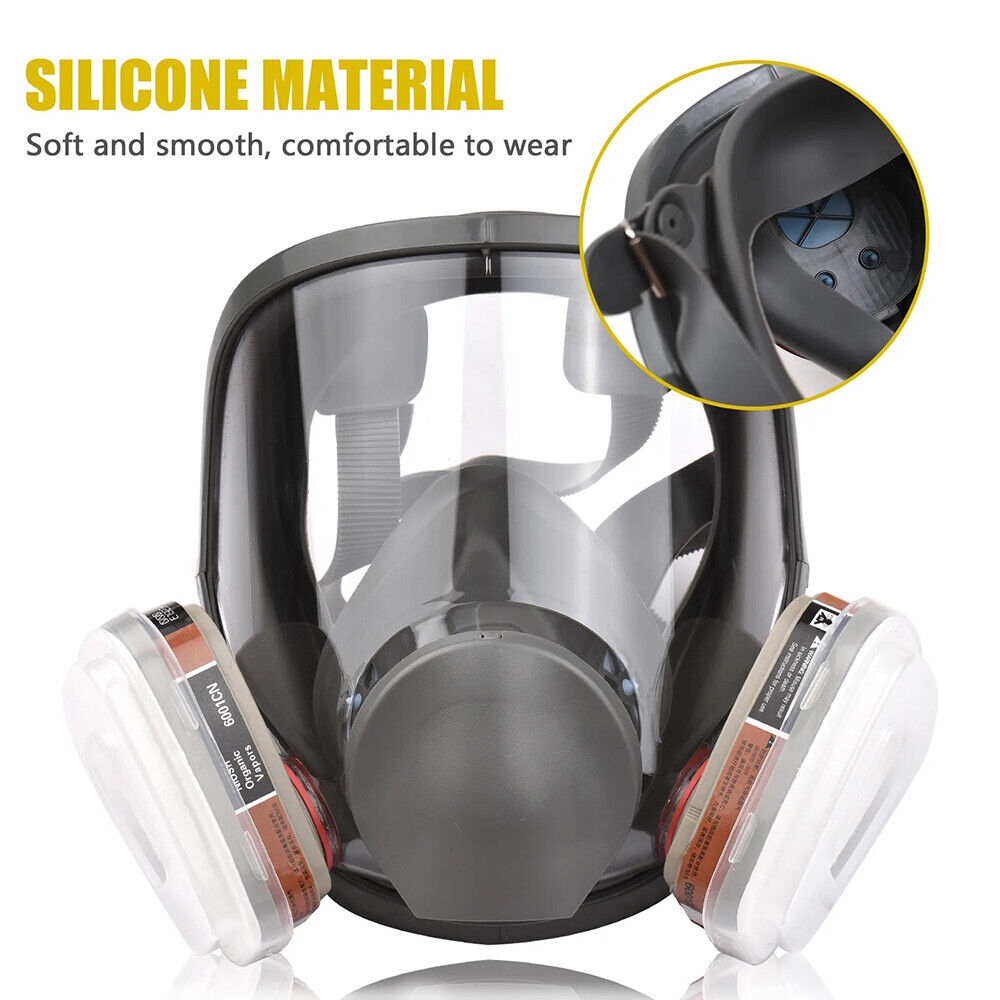 6800 Full Face Mask 15-in-1 Gas Mask, Respirator Against Chemical Fumes And Paint Splashes, 95 Filtration Efficiency