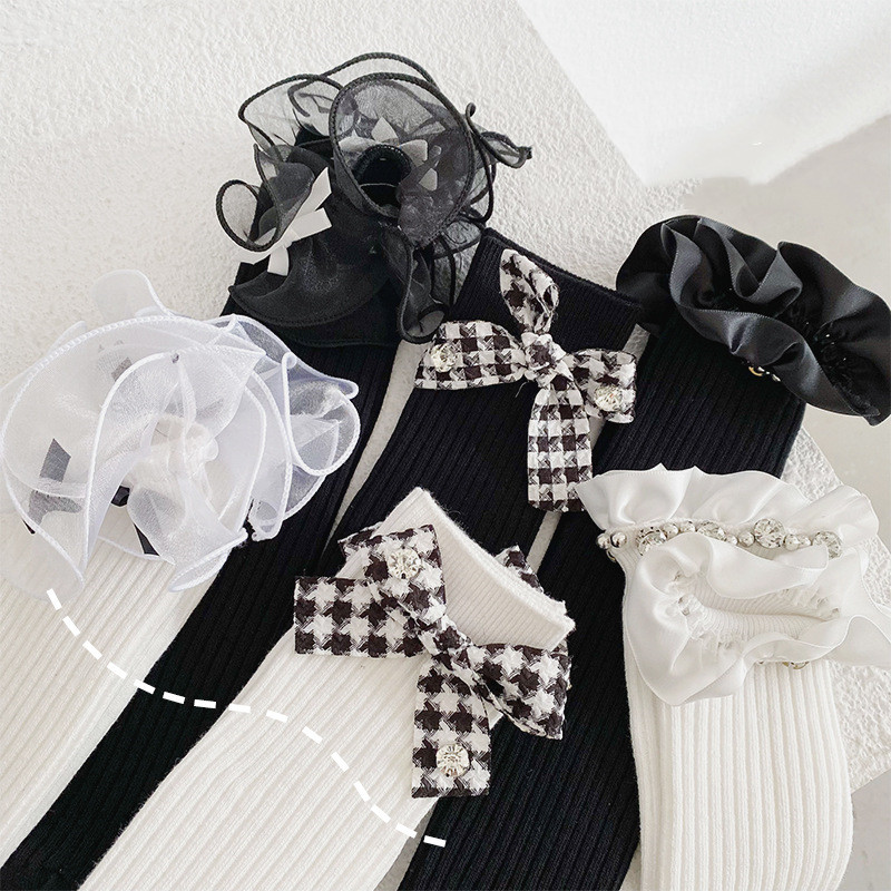 Lolita College Style Girls New Bow Lace Socks