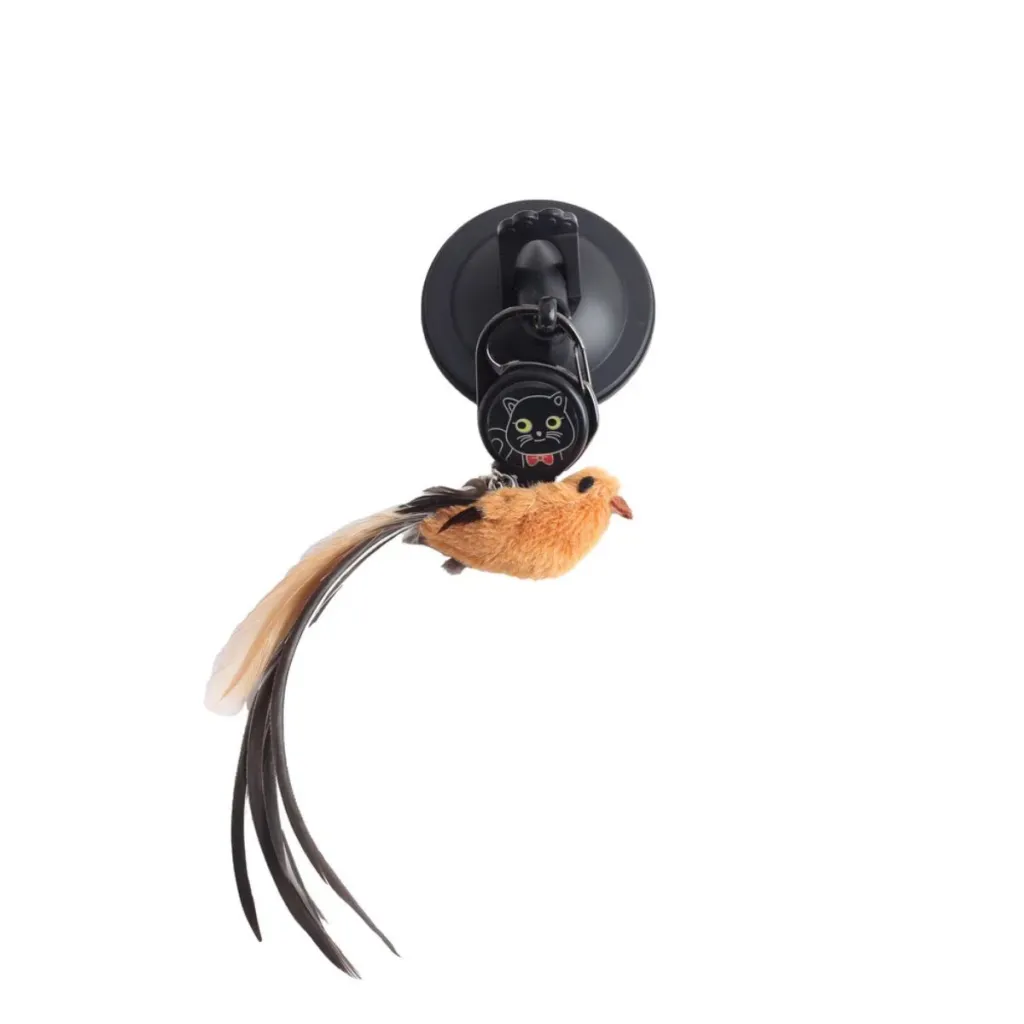 Automatic Lifting Motion Cat Toy Artificial Bird Interactive Puzzle Pet Cat Teaser Feather Chewing Lifting Toys Cat Supplies - Black