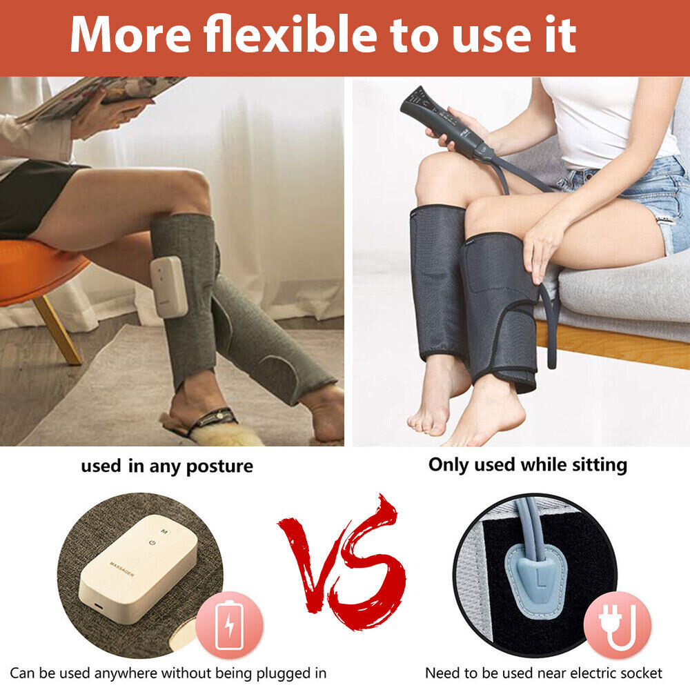 Leg Massager Heated Air Compression Foot Massage Calf Circulation Muscles Relax