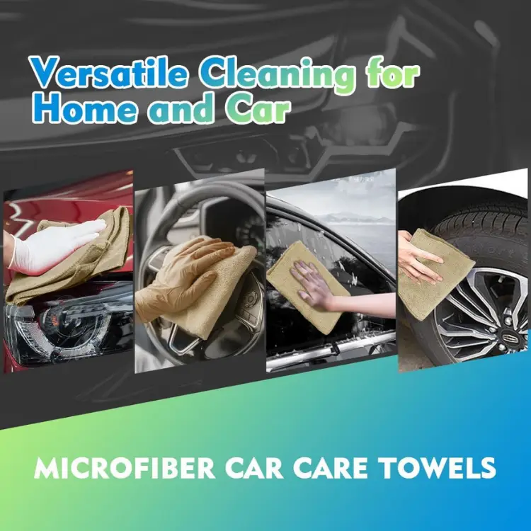 Brown Microfiber Cleaning Cloth 12 Pack, 12.5 X 12.5 Inch Microfiber Towels For Cars, Ultra Absorbent Car Washing Cloth, Lint Free Streak Free Cleaning Rags For