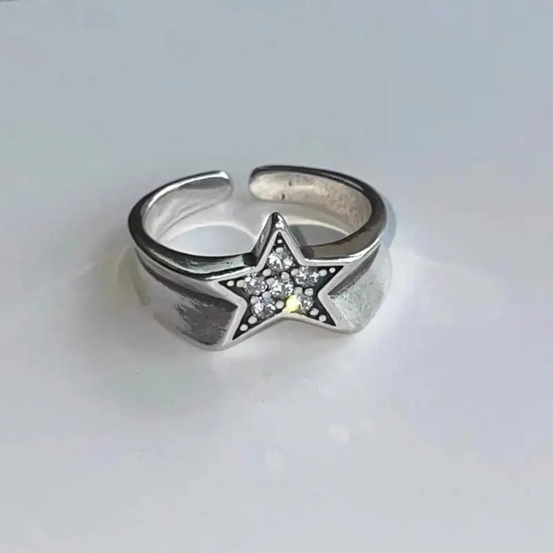 Female Minority Design Y2k Five Pointed Star Vintage Ring