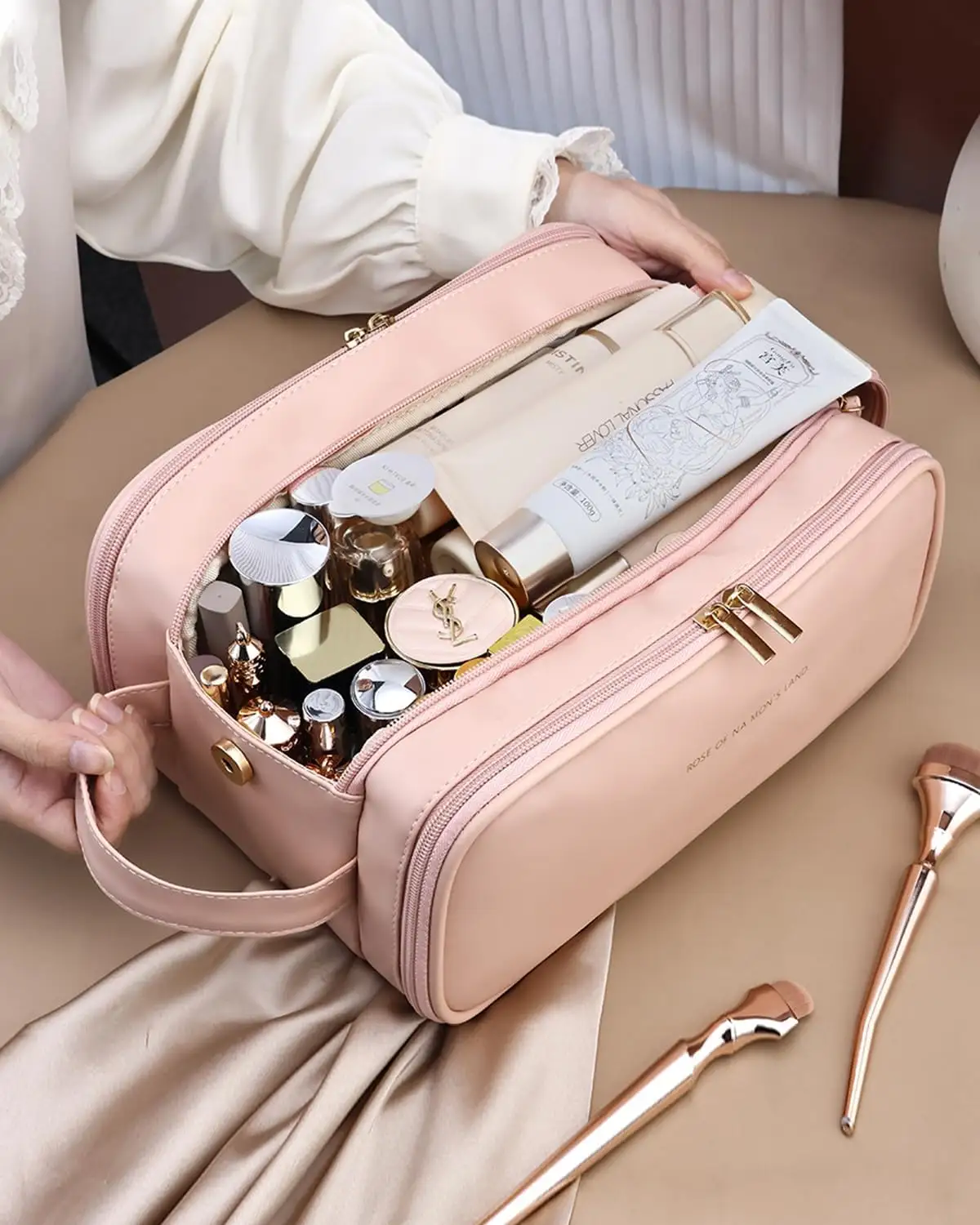 Travel Makeup Bag For Women, Large Capacity