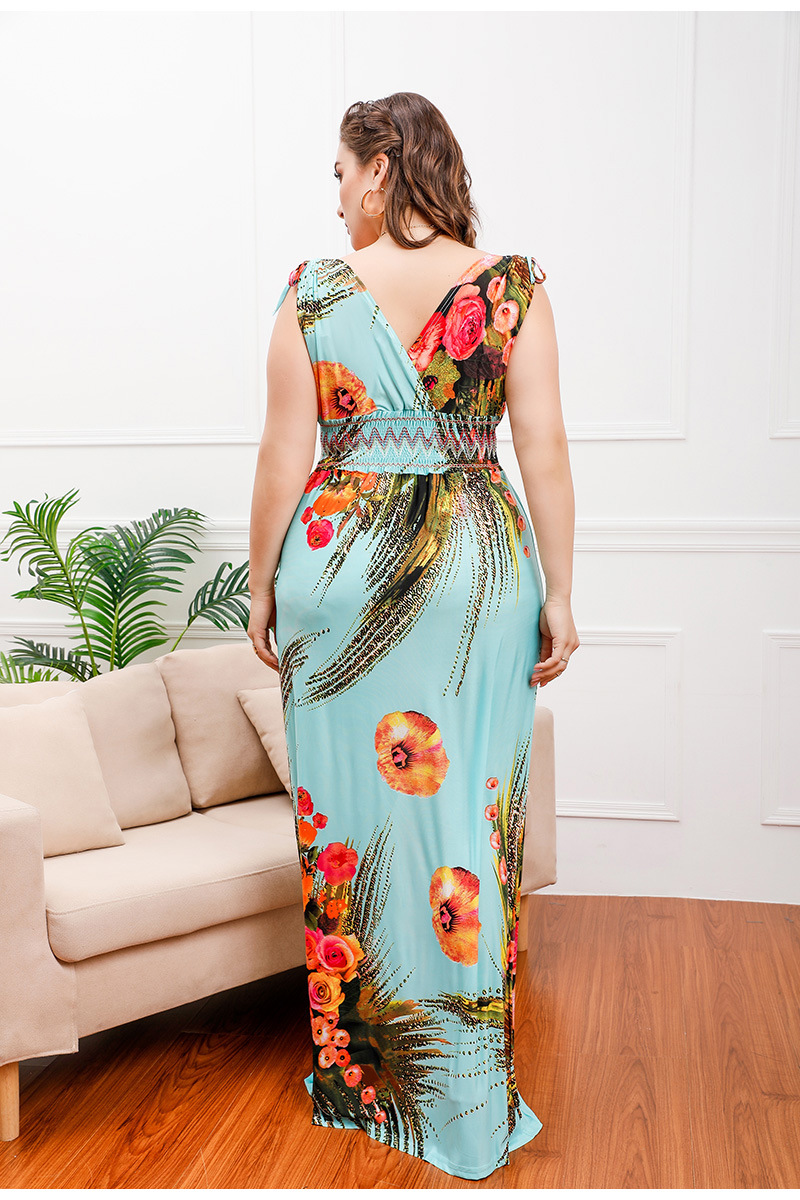 Title 22, Plus Size Printed Ice Silk Seaside Vacation Bea...