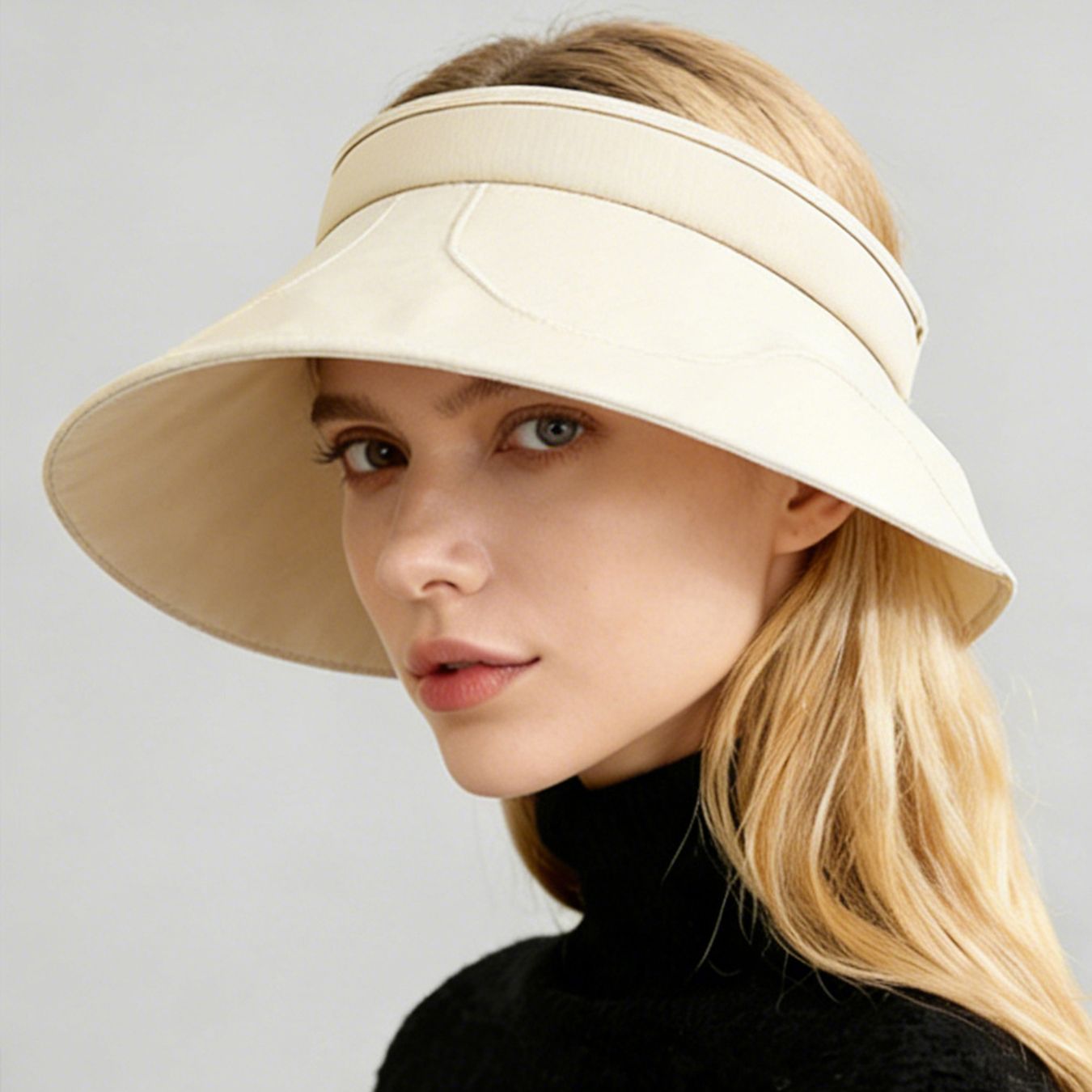 Summer Solid-color Sun Hat With Wide Brim, Shoulder Protection, Neck Protection, Open Top Hat For Outdoor Cycling, Sun Protection Hat For Going Out, Hat For Outdoor Activities