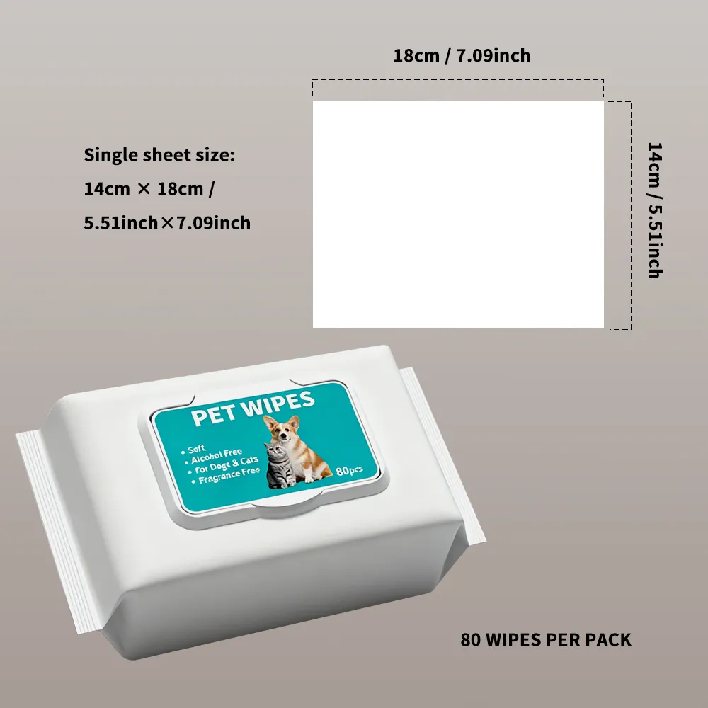 80-Count Alcohol-Free & Fragrance-Free Pet Wipes, Soft