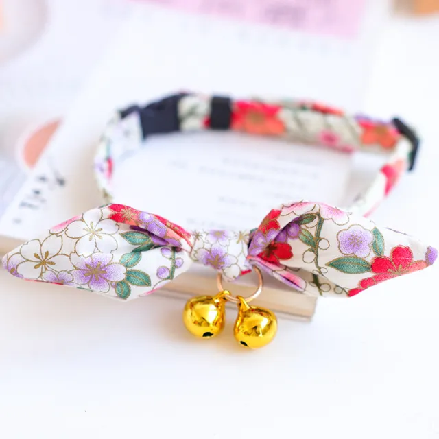 New Year's Pet And Wind Bow Tie Cat Puppy Rabbit Ear Collar Bell Floral - Shop at LoveMi
