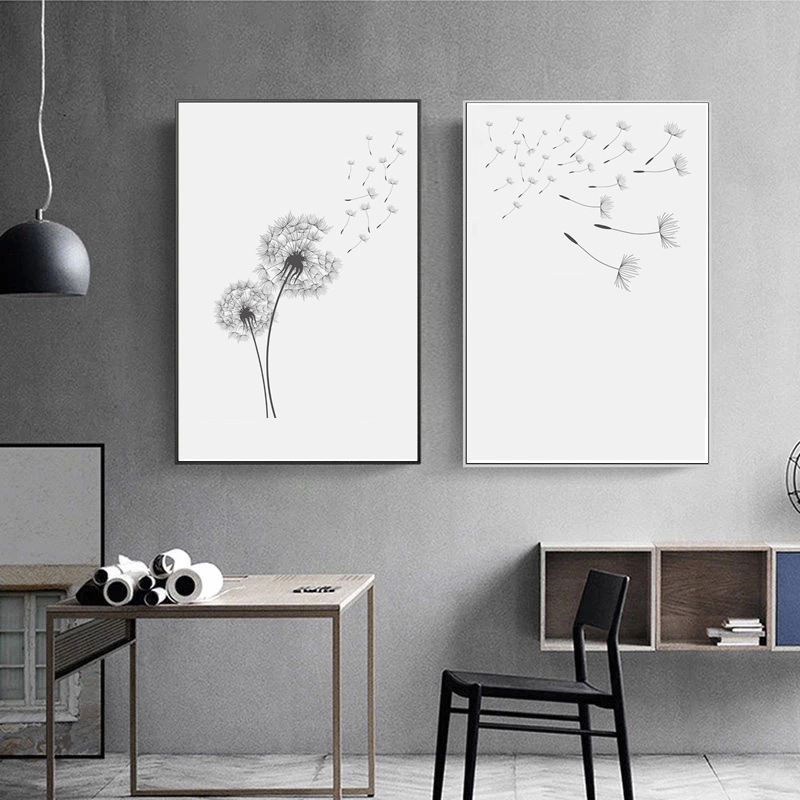 Title 5, Dandelion Canvas Painting Decorative Poster Pai...