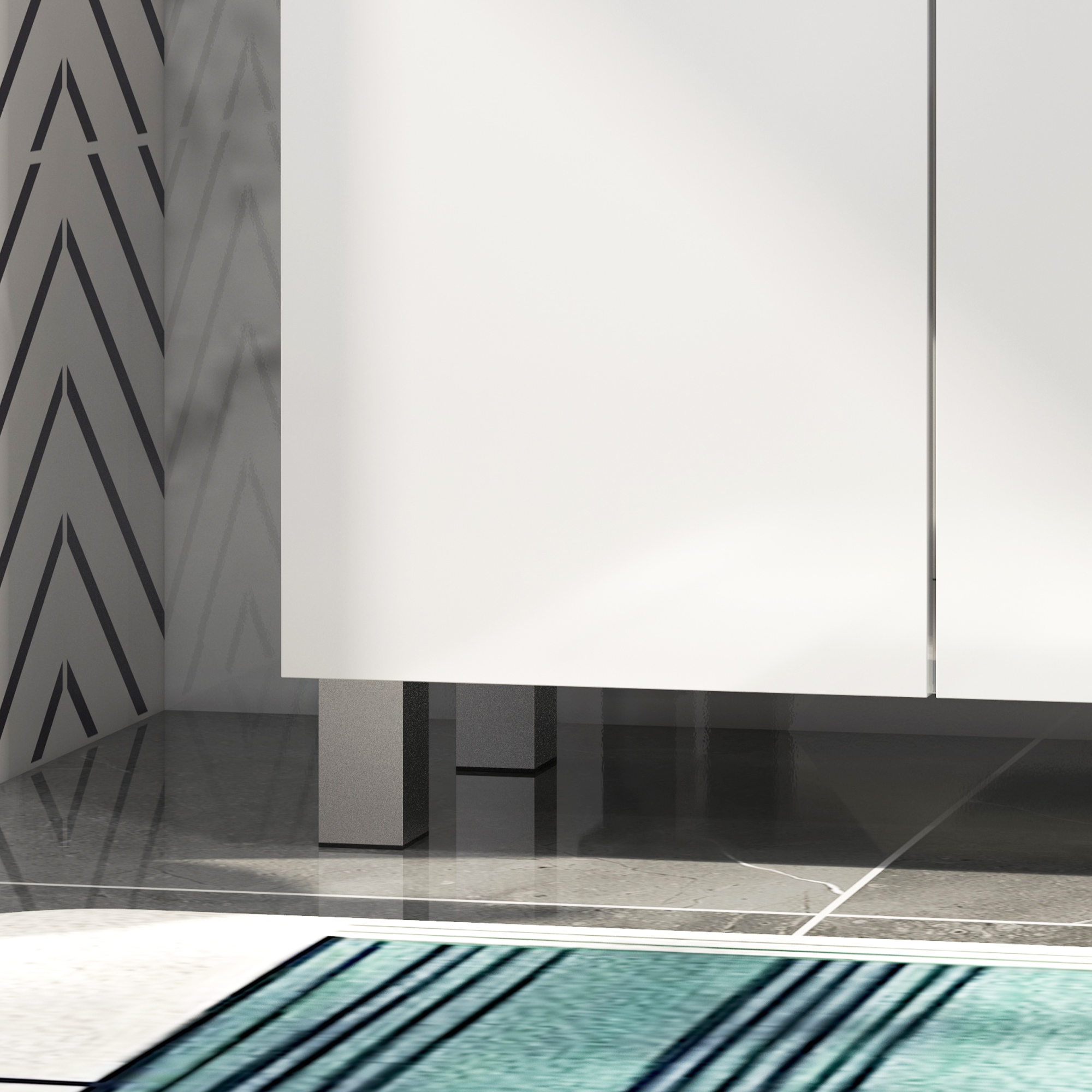 Independent Bathroom Cabinet, High Gloss Storage With Door And Adjustable — image 6